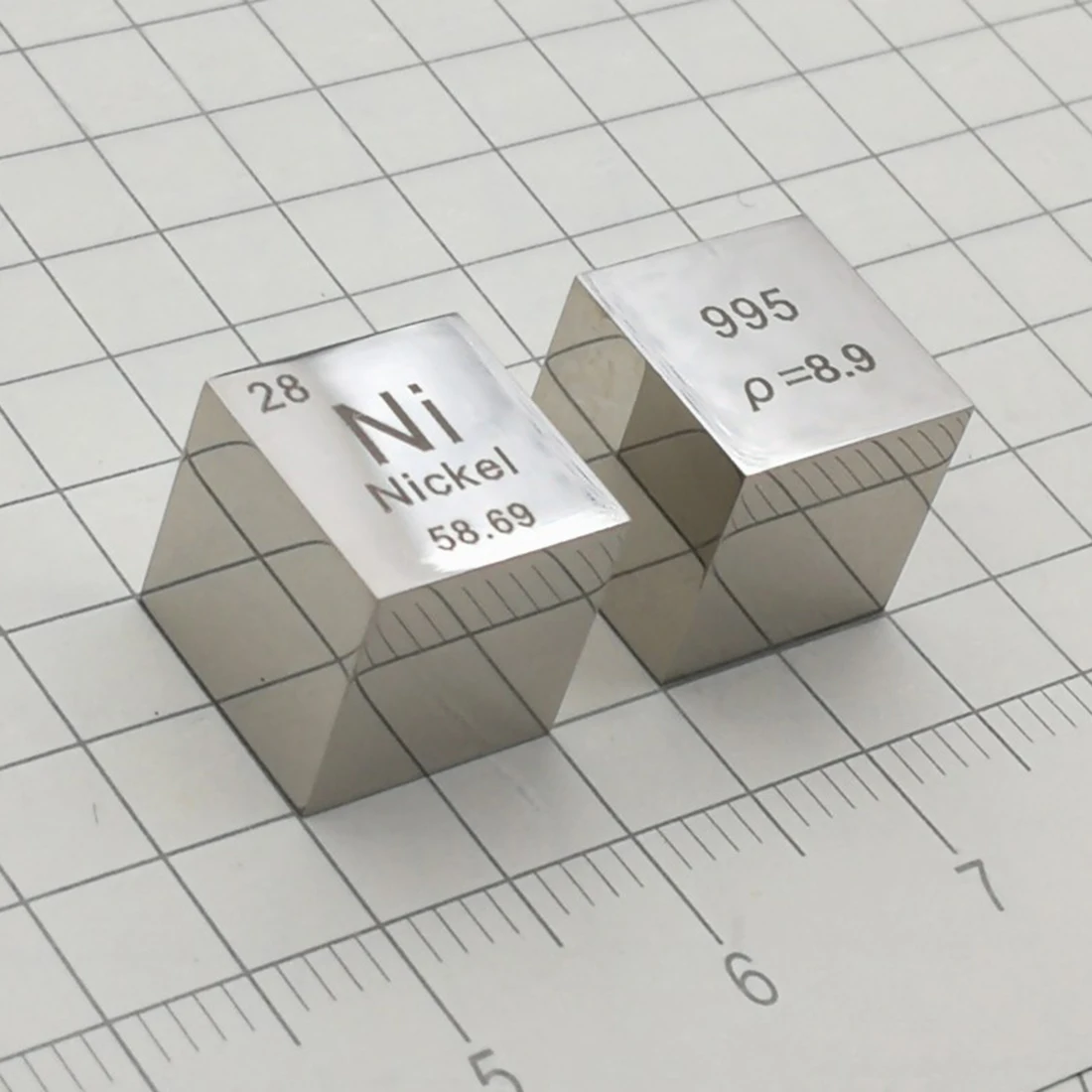  10mm Pure Density Ni≥99.5% Mirror Polish Nickel Cube Periodic Table Of Elements Cube Hand Made scie
