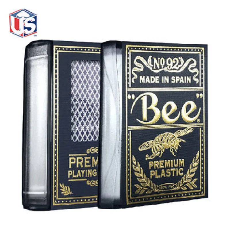 Kopen Bee Poker Deck Bridge Size Plastic Duurzaam Waterdicht Speelkaarten Magia Collectable Poker Goocheltrucs Props voor Goochelaar