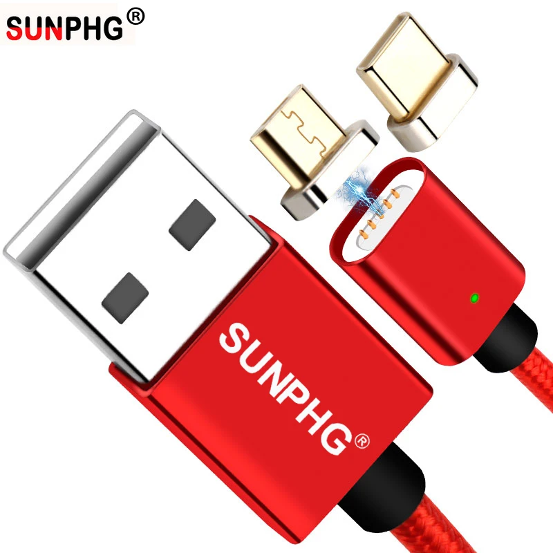 

SUNPHG Magnetic Cable Micro Usb Charger Nylon Data Cable Fast Charging Cable for Xiaomi for Samsung Android Plug Magnet Charger