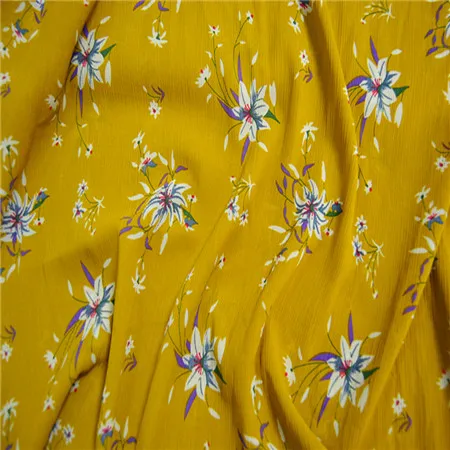 

black and bottom flowers of black purepolyester chiffon dress fabric and single layer through summer new closNW20181656