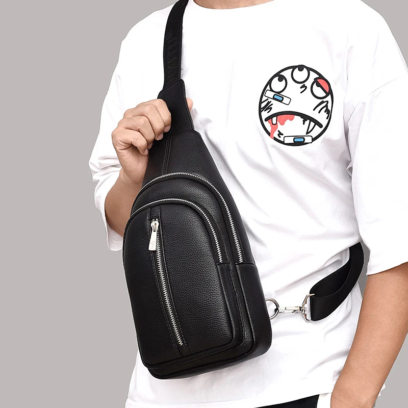 

VORMOR Male Shoulder Bags Leather Crossbody Bags Men Anti Theft Chest Bag School Summer Short Trip Messengers Bag 2019 New
