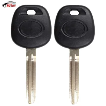

KEYECU 2 Pcs Replacement Transponder Car Key Fob With H (8A) Chip 128 Bit for Toyota Rav4 Corolla 2013 - 2014 Uncut TOY43 Blade