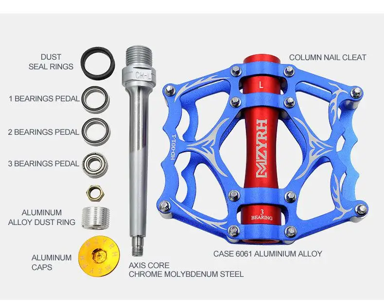 Велосипедные педали на 3 подшипниках велосипедные педали противоскользящие сверхлегкие с ЧПУ MTB педали для горного велосипеда герметичные подшипники педали велосипедные части