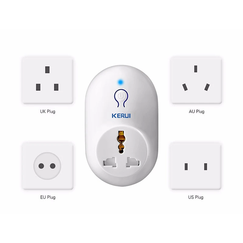 wireless alarm keypad KERUI 433MHz Power Socket Wireless Remote Control Wireless Smart Socket Adapter Switch Plug Outlet For Security Alarm System intruder alarm panic button