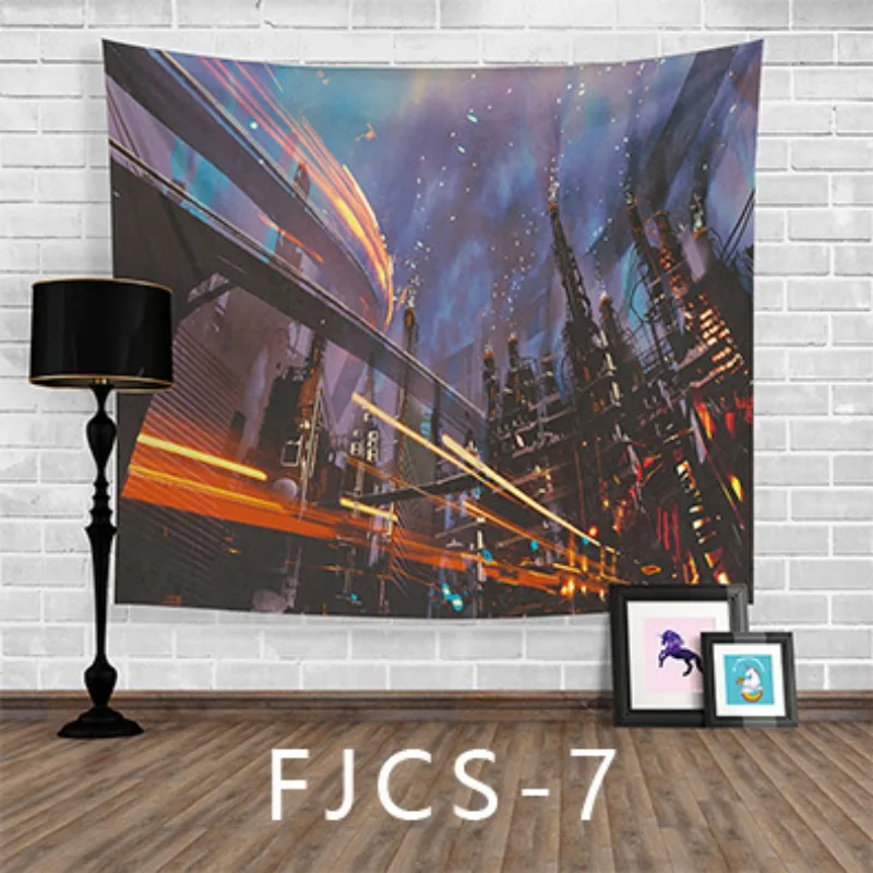 

Wall Tapestry Hanging Uphome Planet With Earth Moon And Mountains Pattern Light-weight Polyester Fabric Wall Decor Dropshipping
