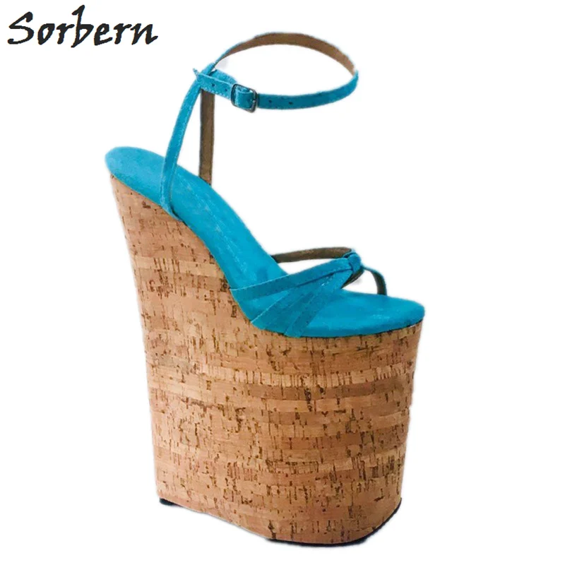 Sorbern 10 дюймов Aqua Sandal для женщин узел ремешки петля лодыжки ремешок клиновидные сандалии высокий каблук платформа женщина Экстремальный Фетиш обувь