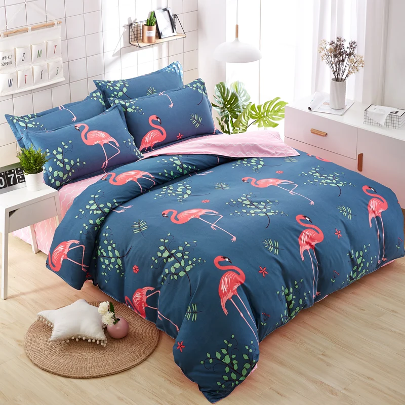 

Bed Sheet Flamingo Bedding Sets Twin/full/queen/king size Duvet Cover Sheet Pillowcase Bed Linen Bedclothes 4 Pcs