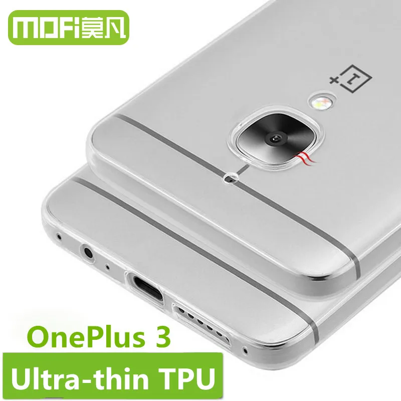 Oneplus 3 Caso MOFi original duro caso oneplus 3 cubierta de cuero caso de silicona suave tpu fundas A3000 uno más 3 Caso 3 t capas