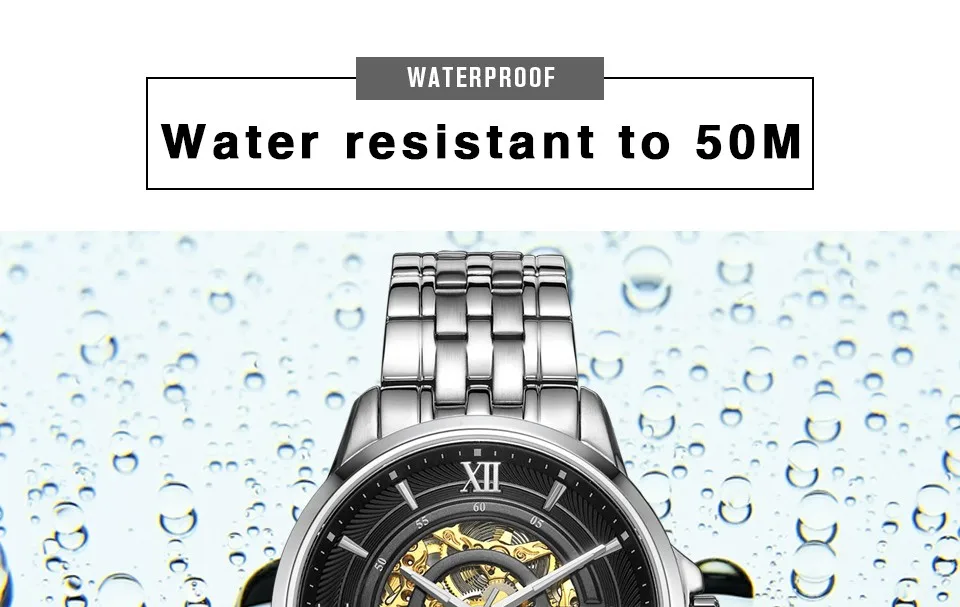 Старкинг 2016 Роскошные мужские часы с изображением скелета автоматический деловые часы Китай известный бренд нержавеющая сталь Relogio Masculino