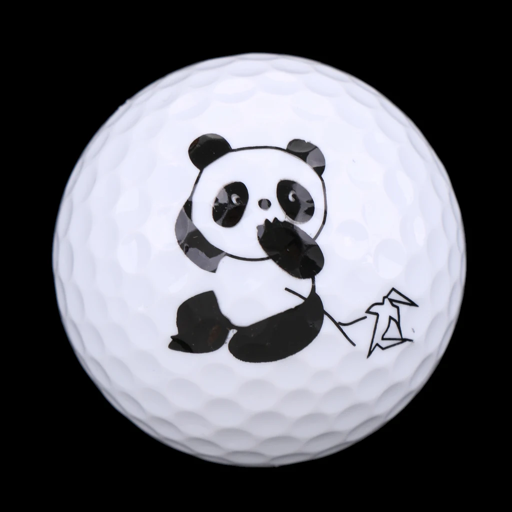Golf Driving Range Practice Ball Cute Panda Printed Golf Ball Elastic Lightweight Flexible Golf Accessories Ball