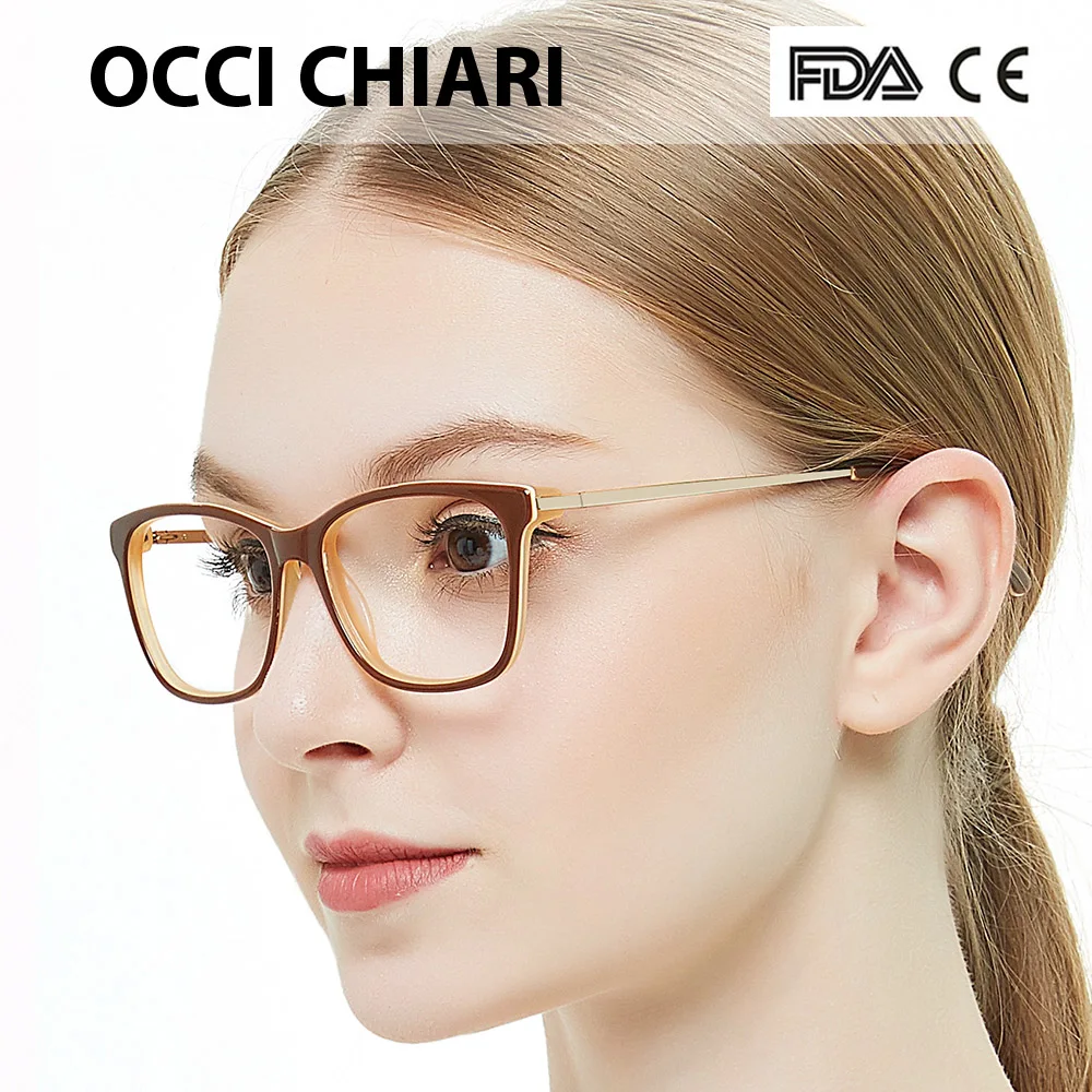 

OCCI CHIARI Blue Light Blocking Glasses Frame Women Trend Computer Eyewear Optical Clear Lens Eyeglasses Prescription Spectacles