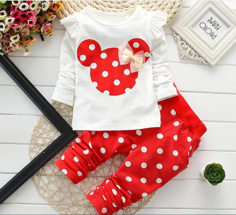 Winter Newborn Baby Girl Clothes Kids Pajamas Sets Children Cotton Baby Girl Clothing Minnie Baby Clothing Sets Ropa Bebes Suit