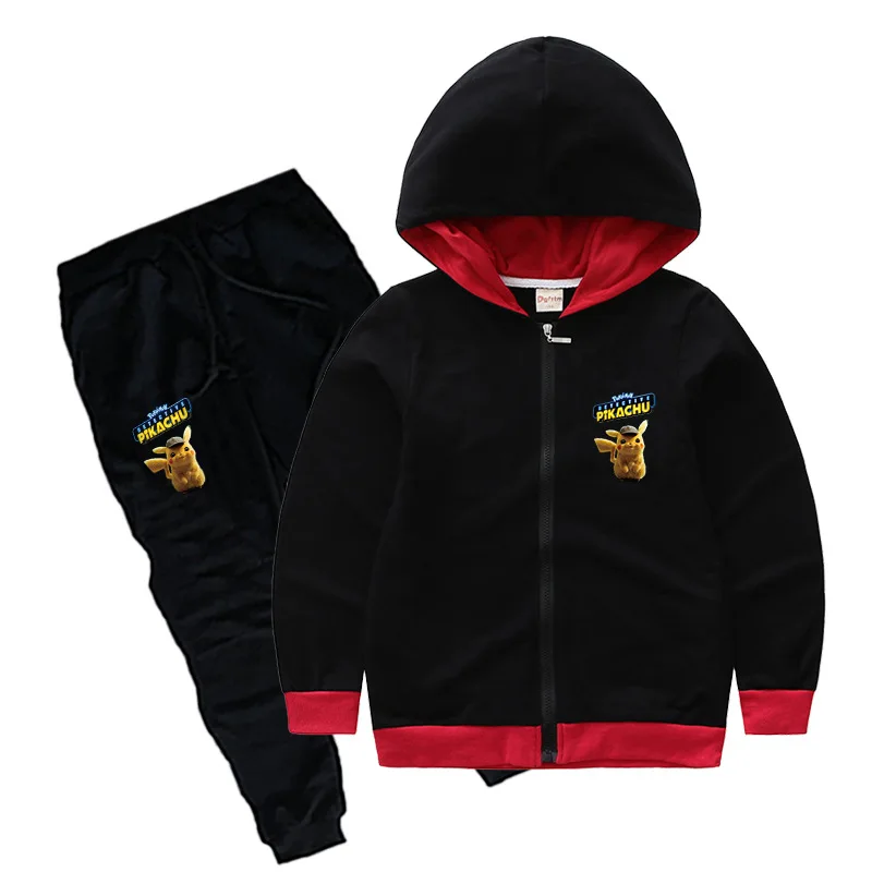 

DLF 2-16Y Fashion Pokemon Jacket Girls Clothes Sets Kids Fashion Sports Suit Baby Boys Jacket Coat+Pants 2pcs Children Tracksuit