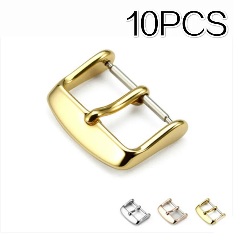 10PCS Watches Accessories Watch Buckle Silver Gold Black Stainless Steel Watchband Clasp Wristwatch 16mm 18mm 20mm 22mm