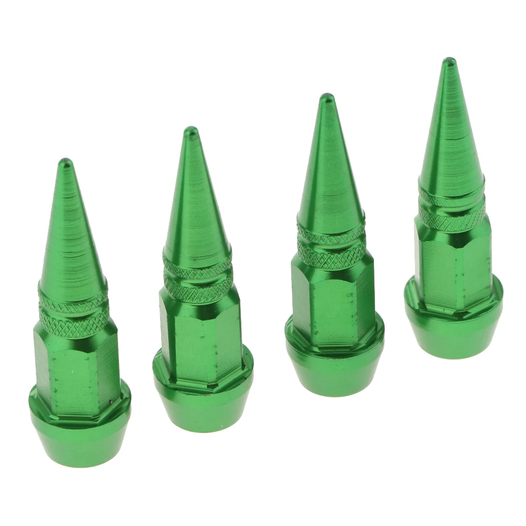 4 Pack 45MM Long Spike Style Polished Motorcycle Car Auto Bike Spike Shape Dustproof Tire Wheel Stem Valve Caps Multi Color 