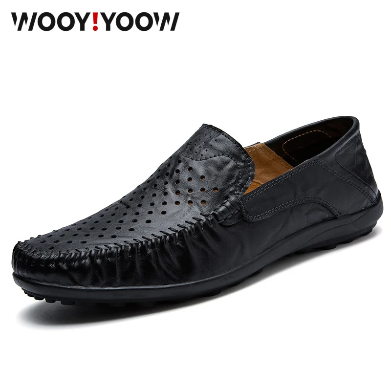 WOOY! YOOW الرجال المتسكعون تنفس جلد طبيعي الأخفاف حذاء رجالي كاجوال لينة رياضية 2019 جديد الصيف أحذية قيادة WOOY! YOOW الرجال المتسكعون تنفس جلد طبيعي الأخفاف حذاء رجالي كاجوال لينة رياضية 2019 جديد الصيف أحذية قيادة
