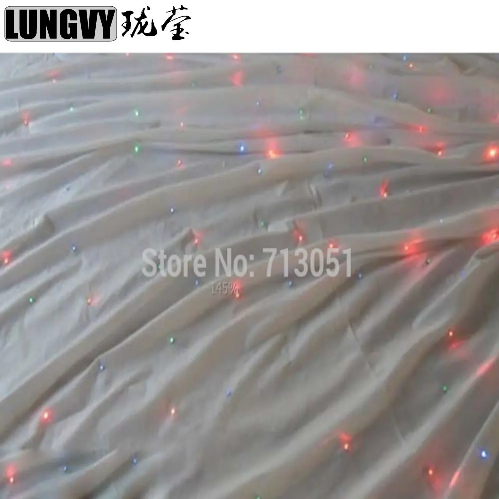 

Free Shipping 4m*8m White Led Star Cloth, Led Star Curtain, Led Weeding Backdrop,For Party and Stage
