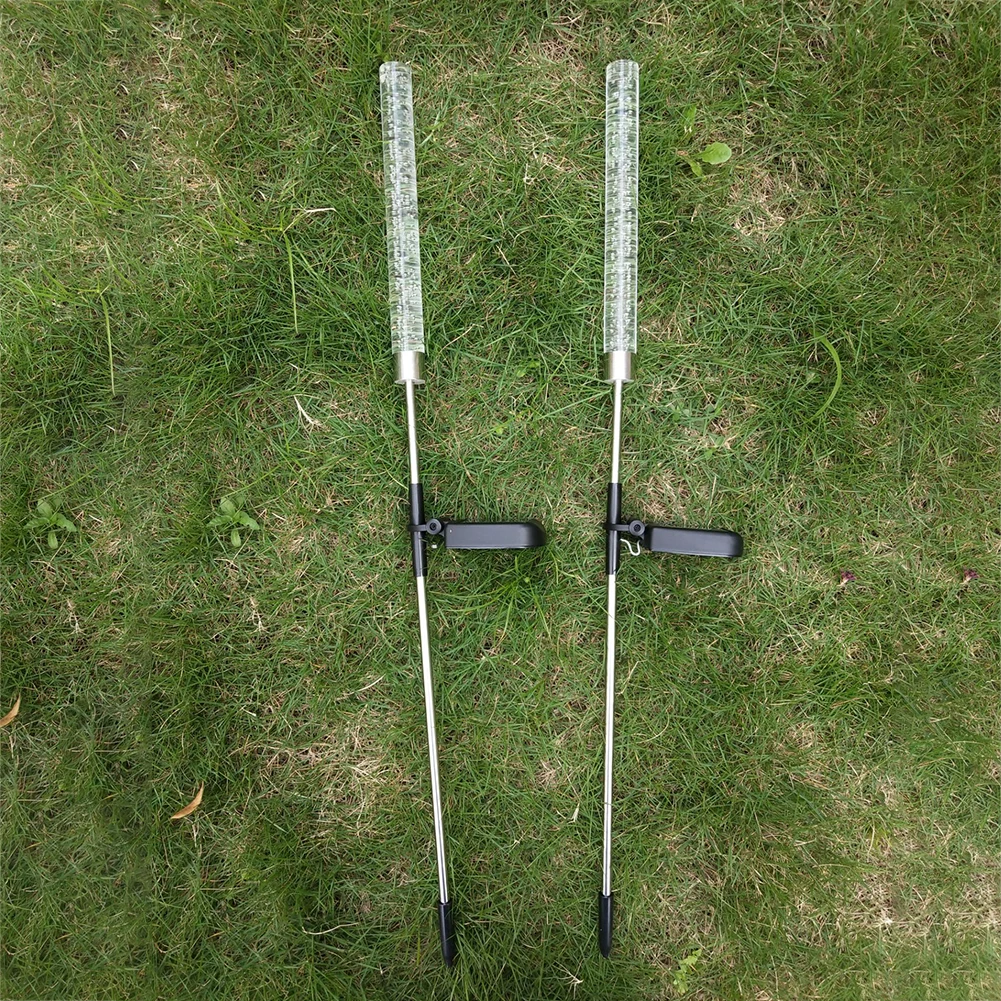 

2pcs/set Bubble RGB Garden Durable Tube Lamp Pathway Backyard Color Changing Waterproof Stake Acrylic Solar Lights Decorations