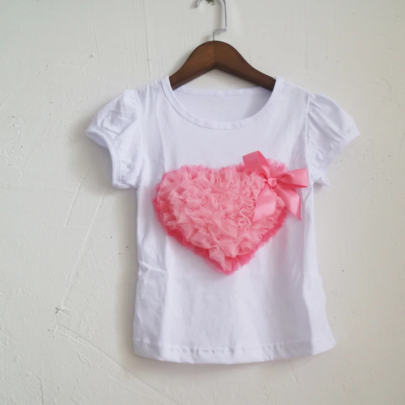 Футболки с сердцем и цветочным принтом для девочек от 1 до 8 лет, детские футболки с amazon, платье-рубашка,, летние рубашки, amazon, оптовые футболки