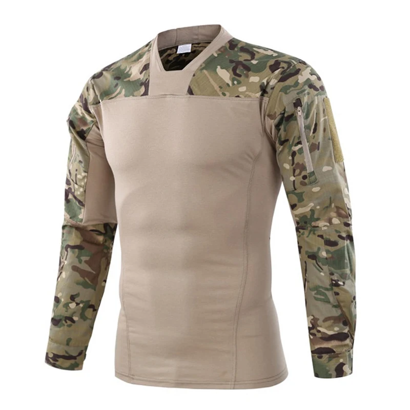 

Military Uniform Combat Shirt Men Assault Tactical Camouflage US Army T Shirt Male Airsoft Paintball Outdoors Long Sleeve Shirts