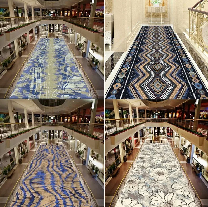 3D Floral Nordic Stair Carpet European Corridor Carpets Hotel Long Aisle Rug Home Entrance/Hallway Doormat Anti-Slip Floor Rugs