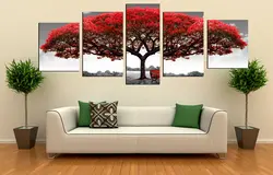 Без рамки Горячие Unframed 5 панели большой красное дерево, живопись современного дома Декор стены Гостиная холст картины Книги по искусству HD