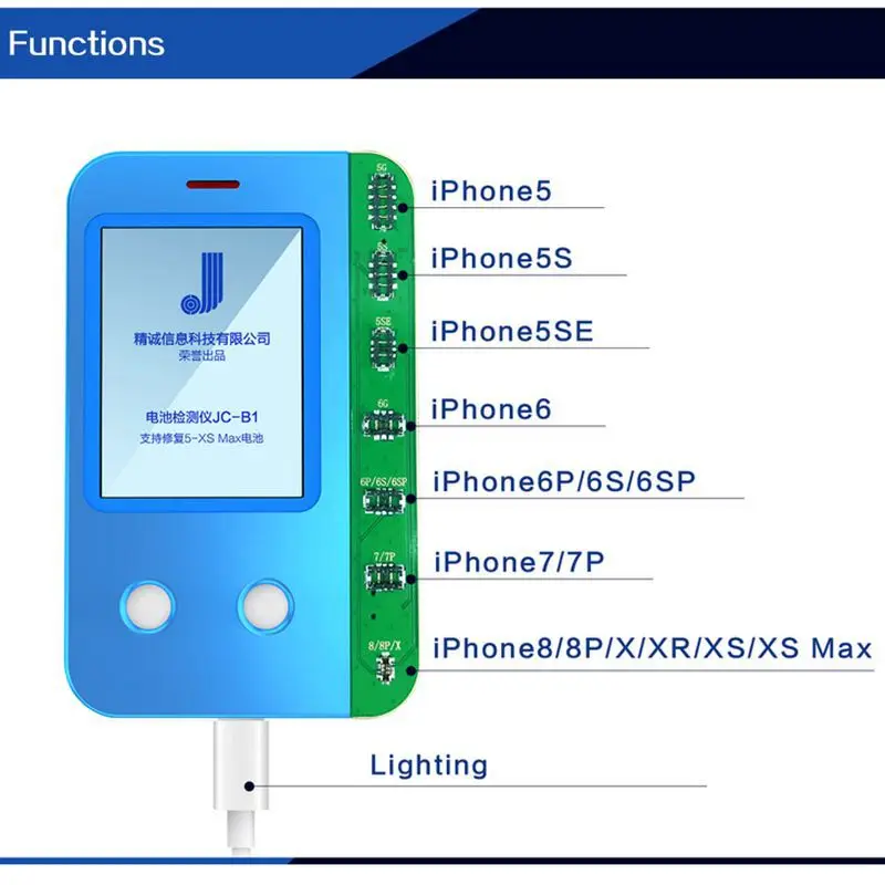 JC B1 тестер для ремонта батареи программист тестирования для iPhone 5/6/6s/7/8/X XS MAX XR батареи состояние проверка емкости жизни