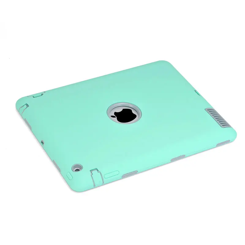For Apple iPad 2 iPad 3 iPad 4 Case Amor Cover Heavy Duty Silicone Shockproof Protect Case for iPad2 3 4 Screen Protector Film