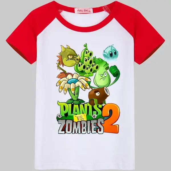Modis/Летняя футболка для мальчиков детская Растения против Зомби черные рубашки