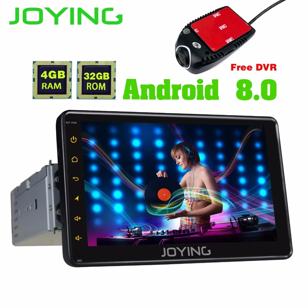 

JOYING Free front dash DVR Camera 4GB Single 1 DIN head unit Android 8.0 multimedia DVD player autoradio gps navi 7 inch screen
