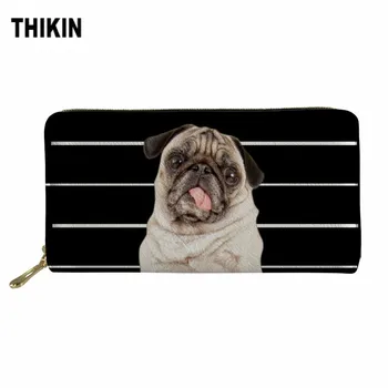 

THIKIN Funny Pug Dog Pattern Leather Wallet Women Wallets Ladies Card Purse Clutch Female Carteras Mujer Cute Monederos Feminina