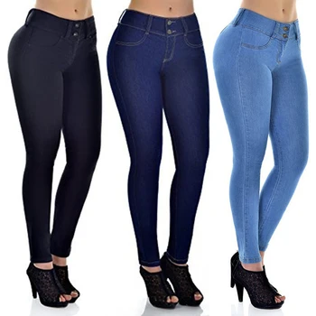 

Fashion High Waist Women Skinny Denim Pencil Pants All-match Long Trousers Jeans