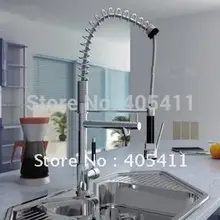 Выдвижной весенний Кухонный Кран хромированный латунный сосуд Раковина Смеситель кран двойной опрыскиватель поворотный носик горячей и холодной смесители