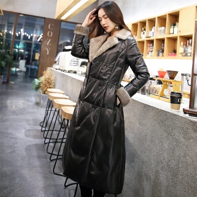 Women-Genuine-Leather-Duck-Down-Coat-207-New-Black-Sheepskin-Warm-Overcoats-Winter-Mink-Fur-Fashion (3)