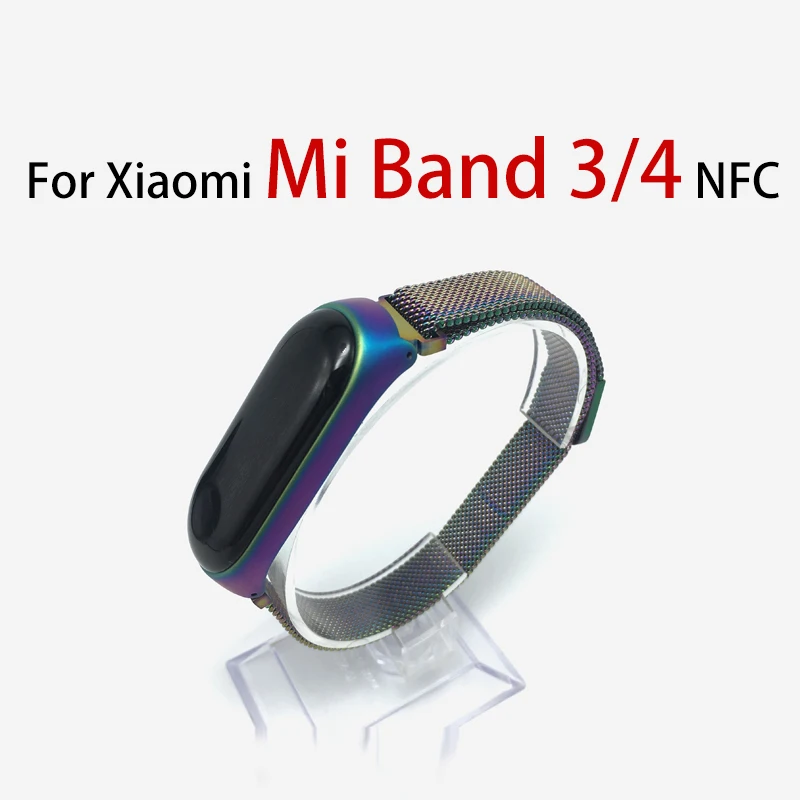 Ремешок на запястье для Xiaomi Mi Band 4 3 Браслет Миланская петля с магнитной застежкой