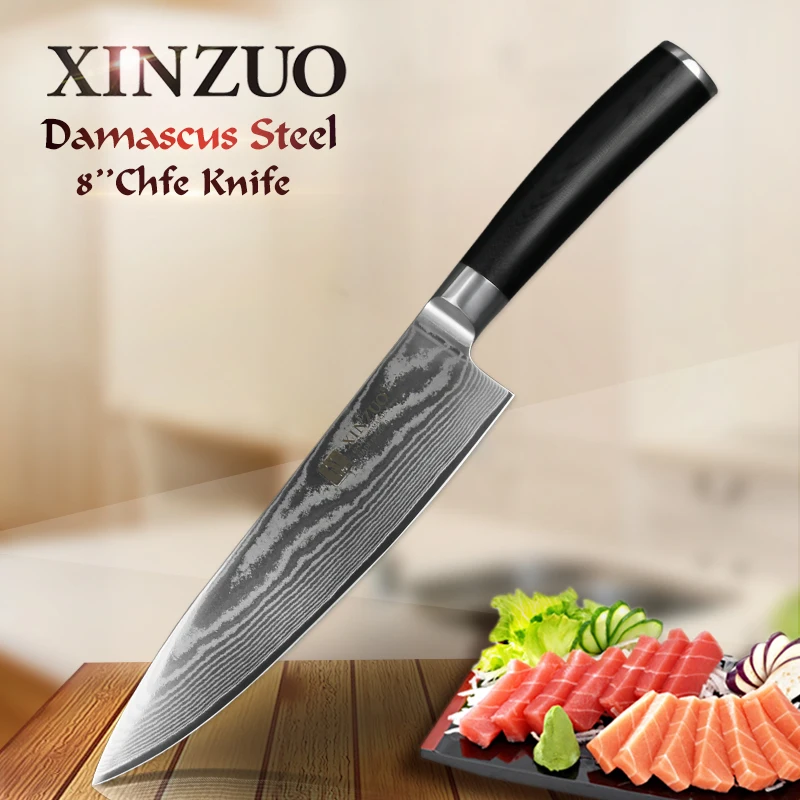 

XINZUO 8" inch Chef Knife 67 Layers VG10 Damascus Blade Stainless Steel German Kitchen Gyutou Knives Cooking Tools G10 Handle