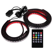 4X RGB LED Under Car Tube Strip Underbody Glow Neon waterproof Light Kit Wireless Voice Control Auto Styling Car accessoriess