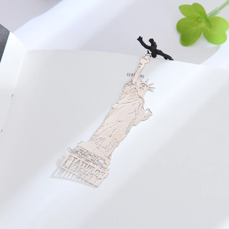 Елизанта Эйфелева башня Статуя Свободы металлические маркеры для книг Закладка для книг скрепки канцелярские принадлежности для офиса и школы - Цвет: B
