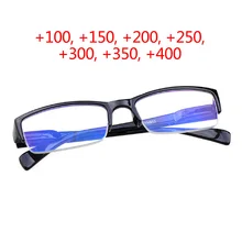 Оптическая полуоправа, висящая проволока, анти-радиационные очки для чтения, для мужчин и женщин, для пожилых людей, компьютерные очки с голубым покрытием, линзы