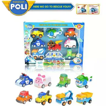 

Kids Toys Robot Car Pull Back Cars Vehicle Set 8 In 1 Toy Car Kids Toys Q Children's Toy Police Deformation Car Robot Pull