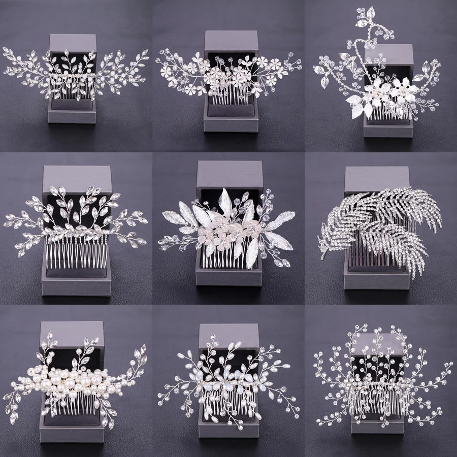 Bridal Hair Combs With Pearl Rhinestones Mywedding Style