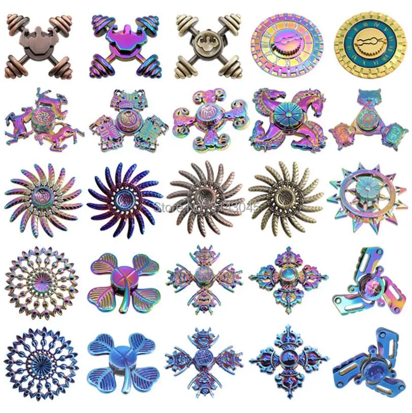 

Rainbow Colorful Hercules Horse Aliens Leather Beyblade Hand Fidget Metal Spinner Anti Stress Toys Christmas Baby Birthday Gifts