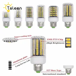 Дешевые E27 светодио дный лампы SMD 5733 E14 AC 220V 110V лампада светодио дный свет GU10 G9 B22 светодио дный кукурузы лампы 30 42 64 80 108 136 светодио дный 12 Вт 15