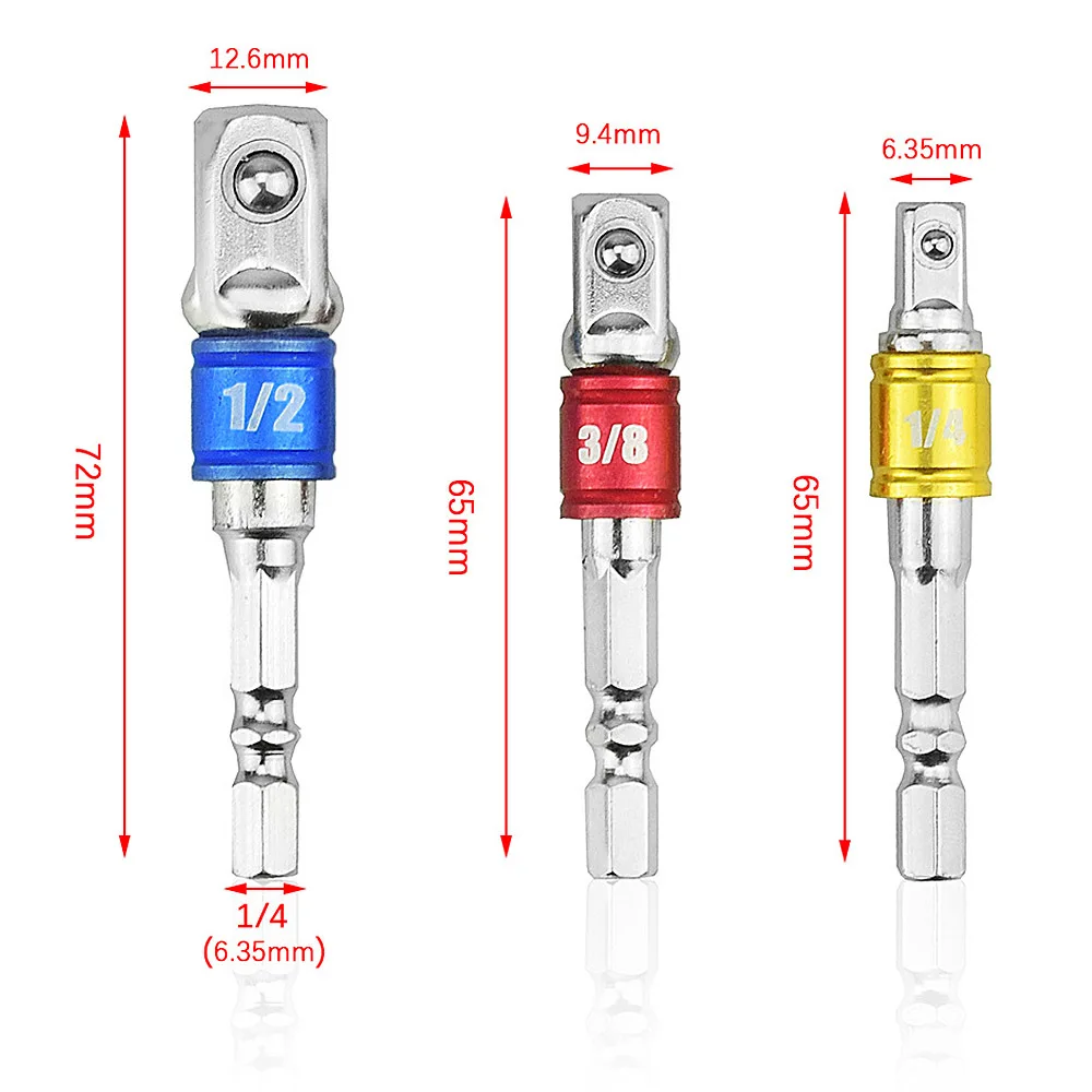 3 шт. автомобильный гаечный ключ для ремонта гнездо адаптера адаптер дрель трещотка электроинструмент для Автомобиль Велосипед Мотоцикл