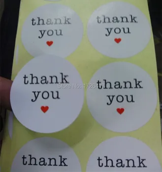 

new THANK YOU white Kraft Sticker Labels Seals.Diameter 2.5cm,500pcs/lot Free shipping
