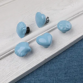 Blue Ceramic Cabinet Handles Drawer Knobs Kitchen Handles Cabinet Knobs and Handles Drawer Pulls Ceramic Knobs for Furniture