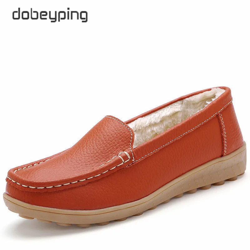 Dobeyping женские мокасины из натуральной кожи на плоской подошве новые зимние