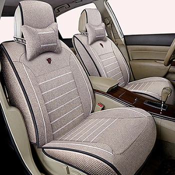 Высококачественный льняной универсальный чехол для автомобильных сидений для hyundai IX35 IX25 Sonata Santafe Tucson ELANTRA Accent автомобильные наклейки - Название цвета: Beige Comfortable