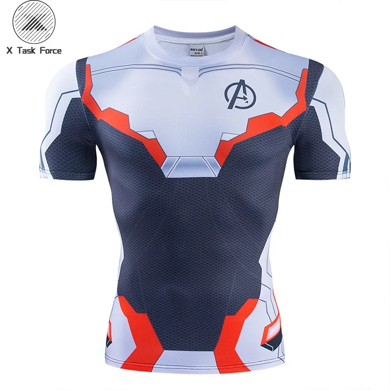 Avengers Endgame Quantum Realm Cosplay 3D Printed T-shirts Unisex Compression Fitness Quick Dry T shirts Summer Superhero Tees