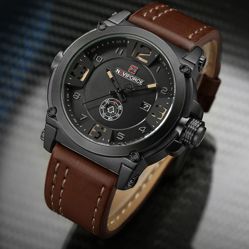 Часы наручные NAVIFORCE Мужские кварцевые люксовые брендовые аналоговые спортивные